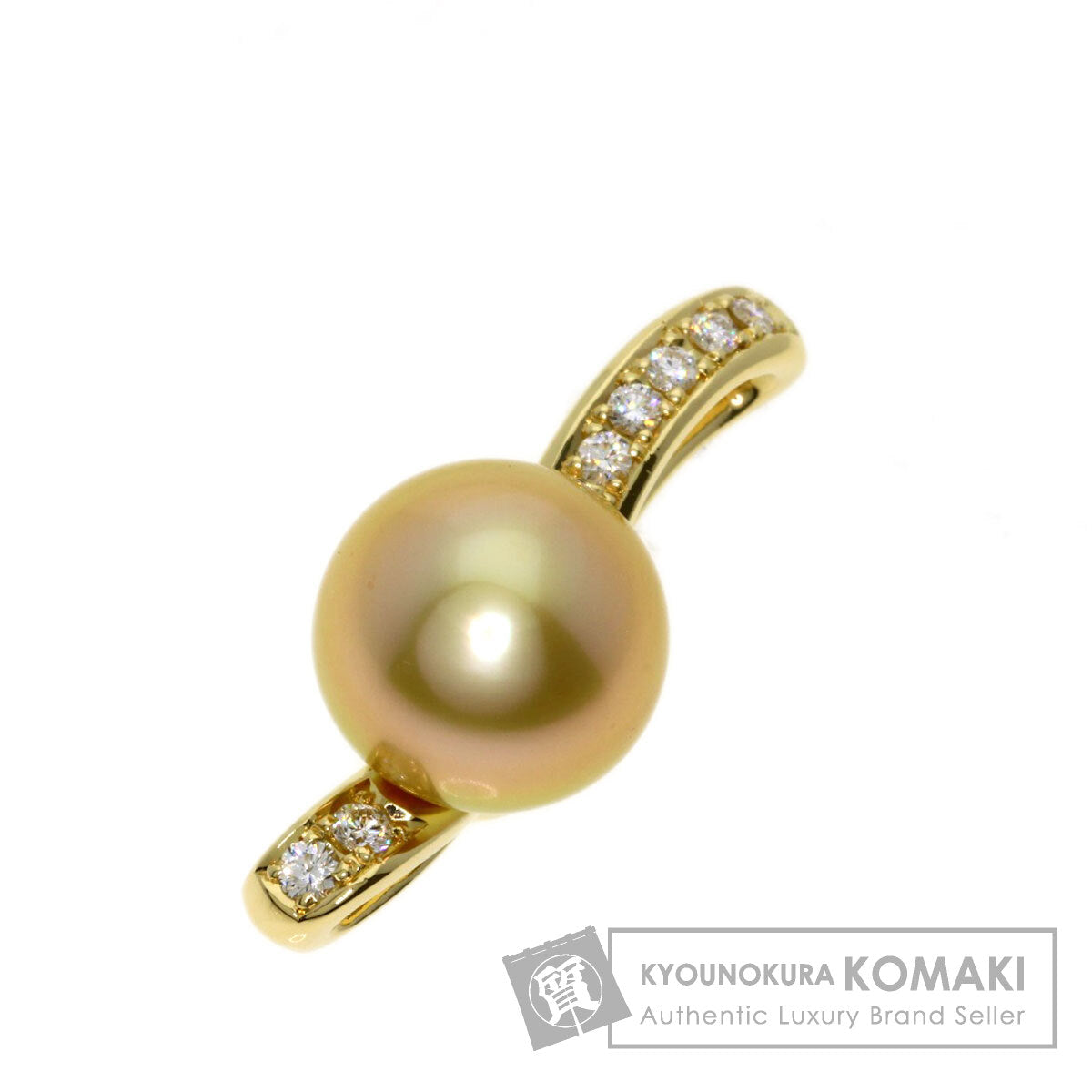 TASAKI Golden Pearl Pearl Diamond Pendant top K18 Yellow Gold Ladies [Used]