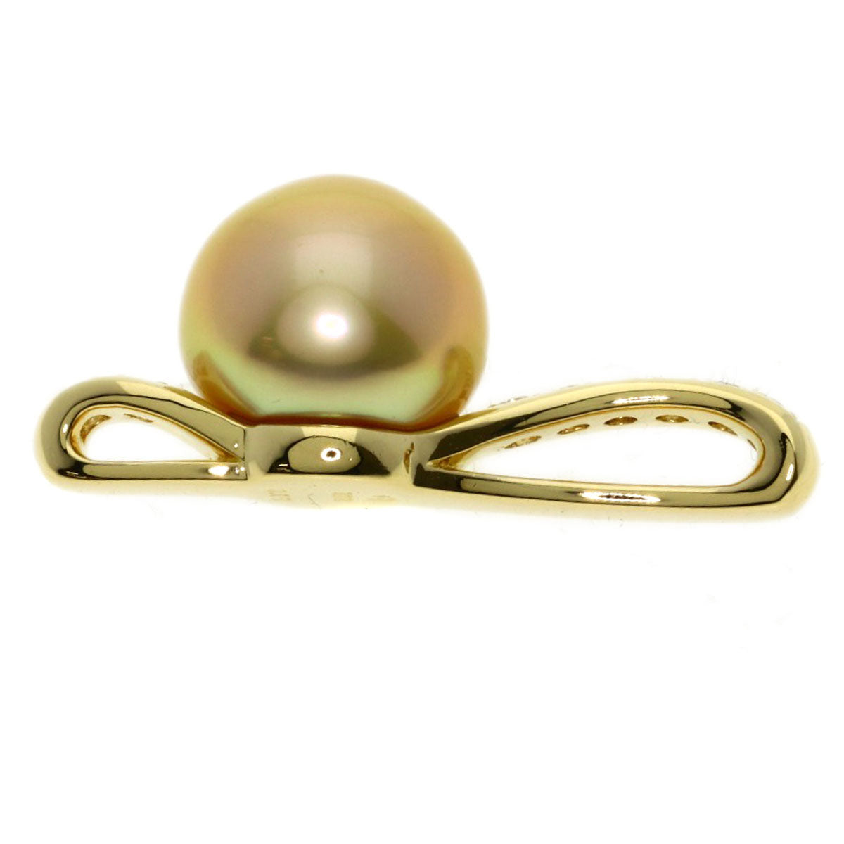 TASAKI Golden Pearl Pearl Diamond Pendant top K18 Yellow Gold Ladies [Used]