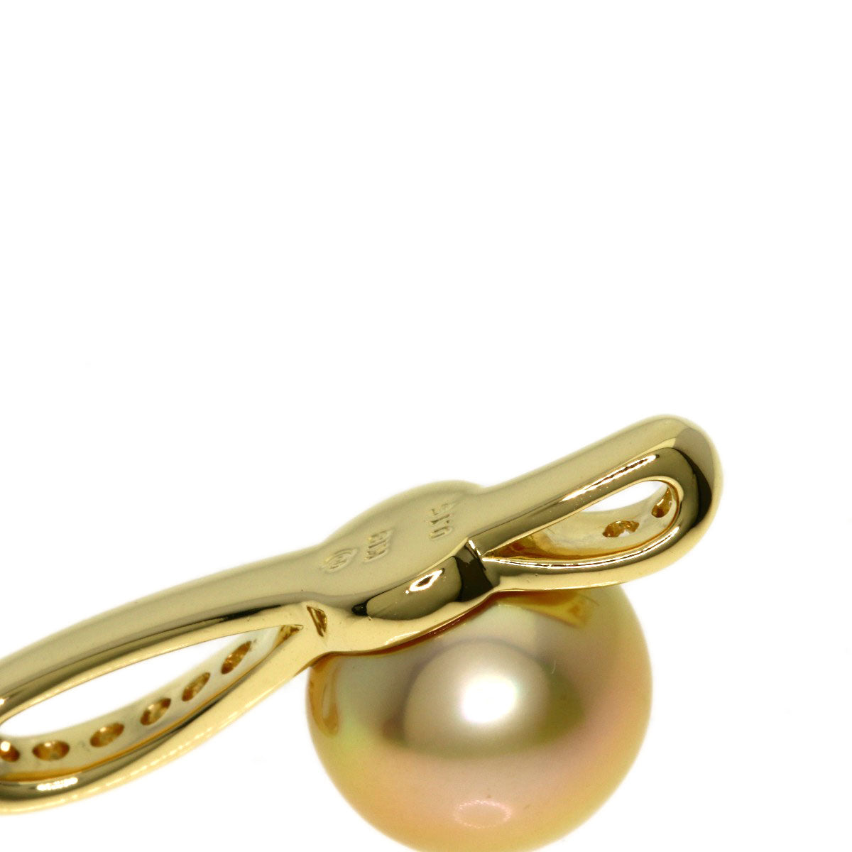 TASAKI Golden Pearl Pearl Diamond Pendant top K18 Yellow Gold Ladies [Used]