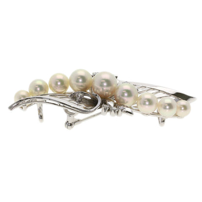 MIKIMOTO Akoya Pearl Diamond 2-Way Brooch/Obi Clip Obi closure K14 White Gold Ladies [Used]