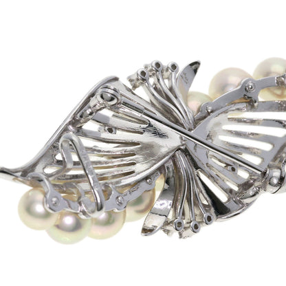 MIKIMOTO Akoya Pearl Diamond 2-Way Brooch/Obi Clip Obi closure K14 White Gold Ladies [Used]