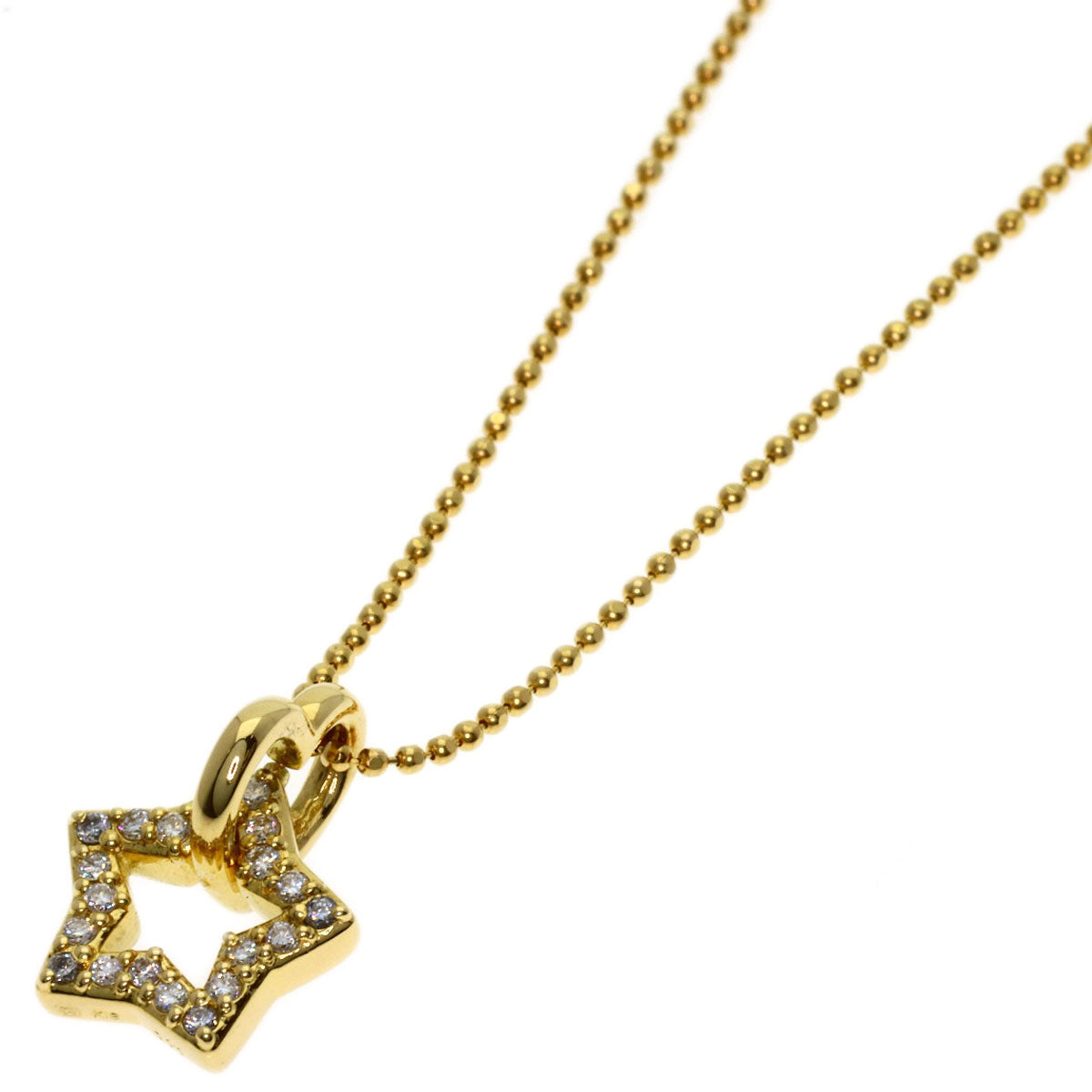 Ponte Vecchio Star diamond Necklace K18 Yellow Gold Ladies [Used]