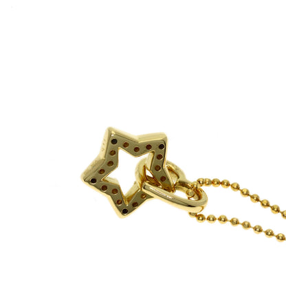 Ponte Vecchio Star diamond Necklace K18 Yellow Gold Ladies [Used]