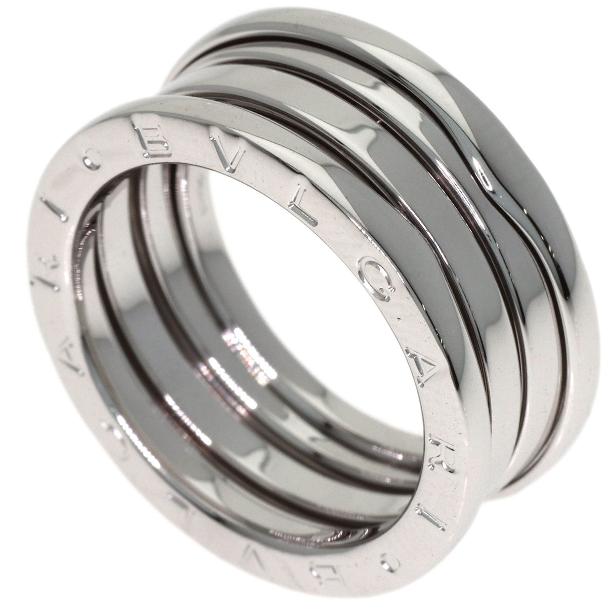BVLGARI B.zero1 2 band #53 Ring K18 White Gold Ladies [Used]
