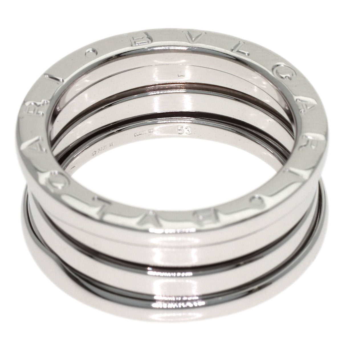 BVLGARI B.zero1 2 band #53 Ring K18 White Gold Ladies [Used]