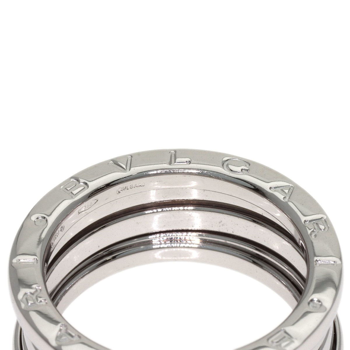 BVLGARI B.zero1 2 band #53 Ring K18 White Gold Ladies [Used]