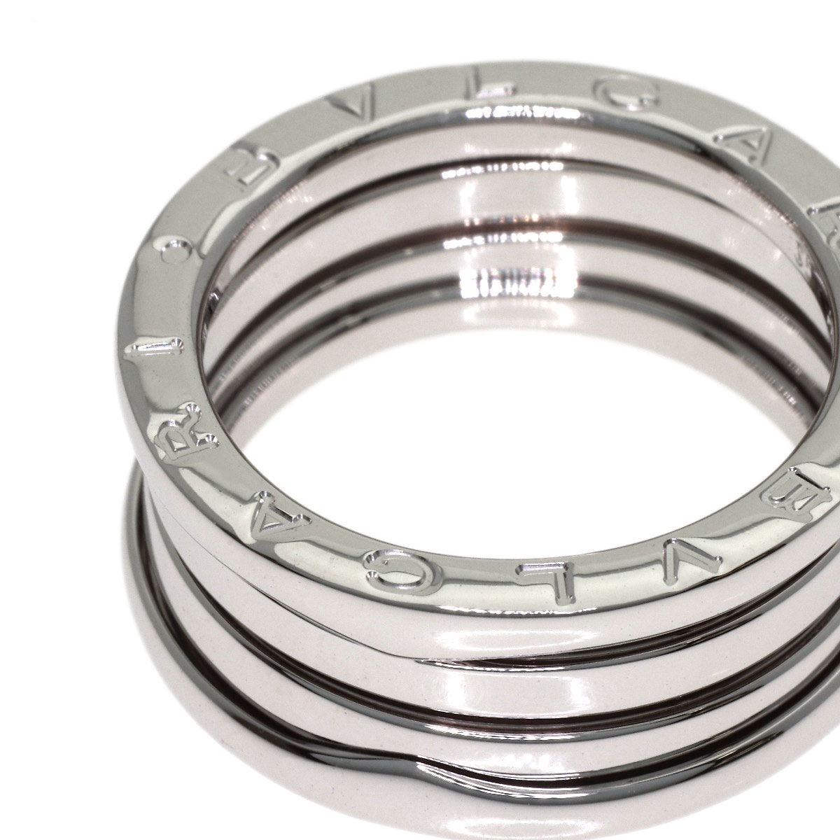 BVLGARI B.zero1 2 band #53 Ring K18 White Gold Ladies [Used]