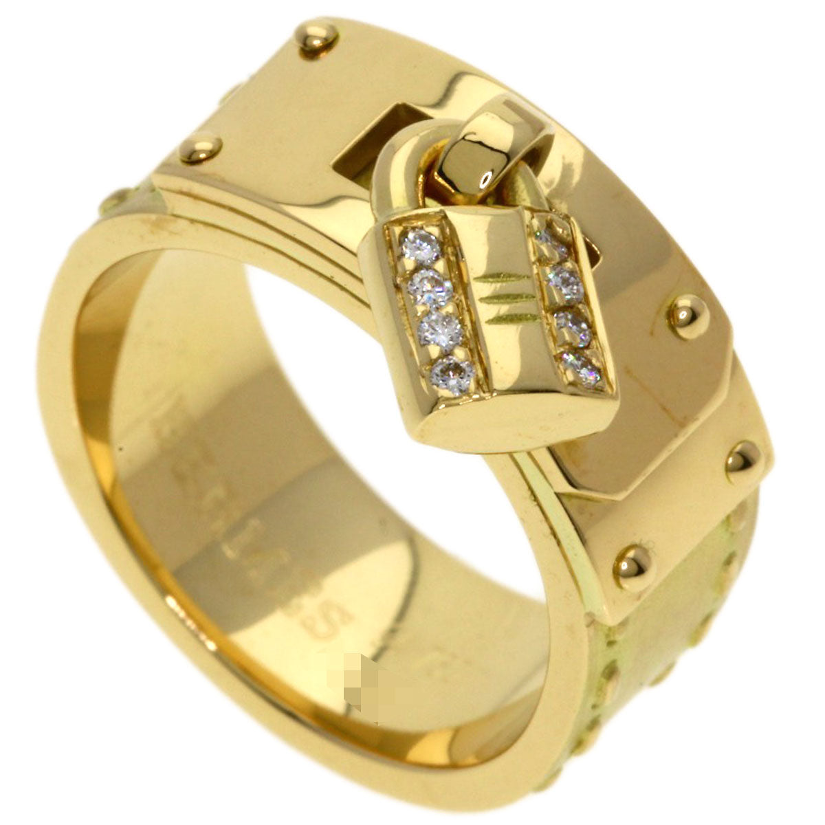 HERMES Kelly Diamond #54 Ring K18 Yellow Gold Ladies [Used]