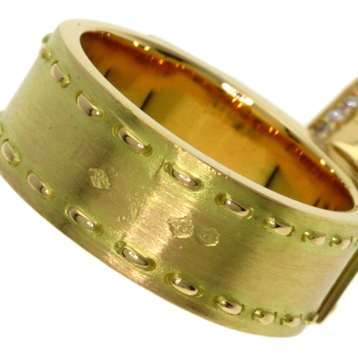 HERMES Kelly Diamond #54 Ring K18 Yellow Gold Ladies [Used]