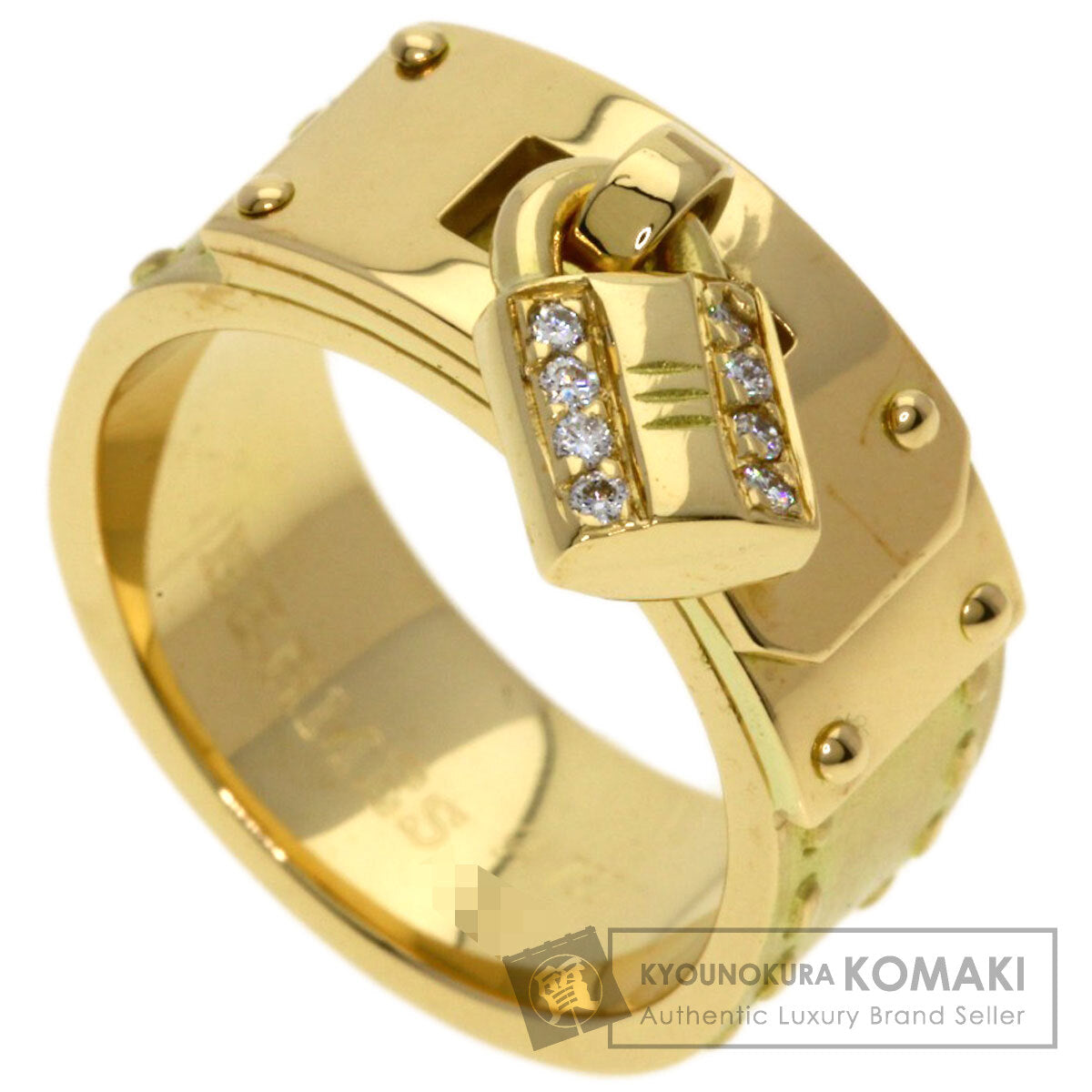 HERMES Kelly Diamond #54 Ring K18 Yellow Gold Ladies [Used]