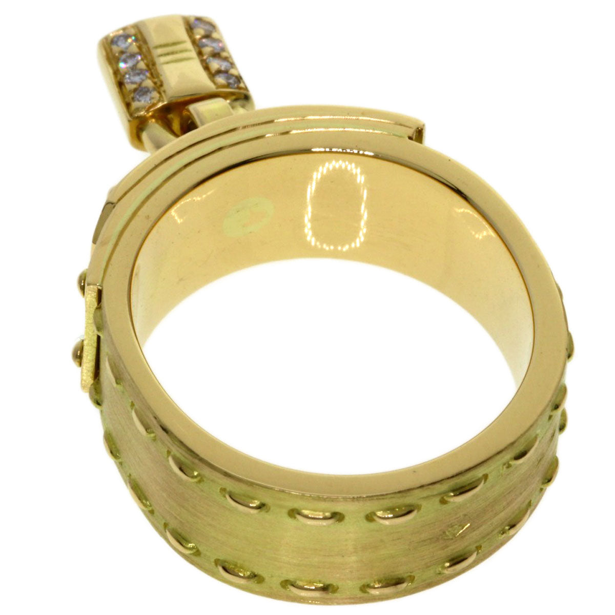 HERMES Kelly Diamond #54 Ring K18 Yellow Gold Ladies [Used]
