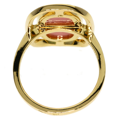 HERMES Shane Dunkle Lumière Diamond Pink Opal Ring K18 Yellow Gold Ladies [Used]