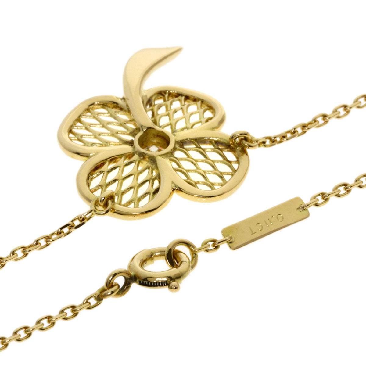 Van Cleef & Arpels Clover Diamond Antique Necklace K18 Yellow Gold Ladies [Used]