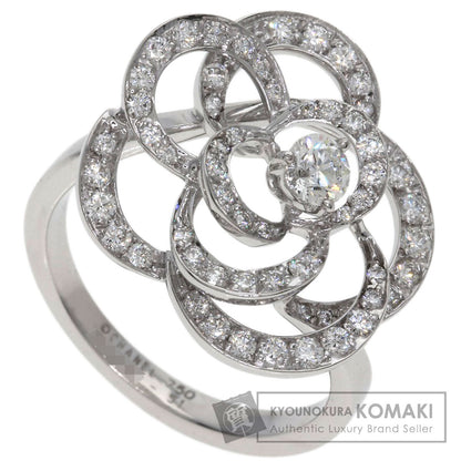 CHANEL Camellia Medium Diamond #51 Ring K18 White Gold Ladies [Used]