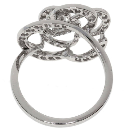 CHANEL Camellia Medium Diamond #51 Ring K18 White Gold Ladies [Used]