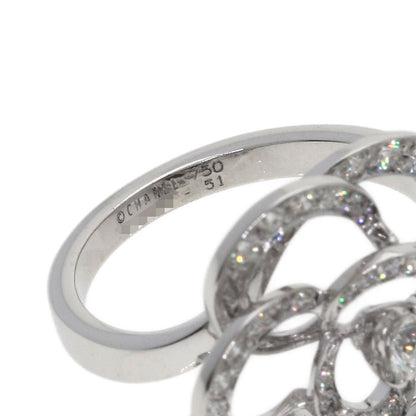 CHANEL Camellia Medium Diamond #51 Ring K18 White Gold Ladies [Used]