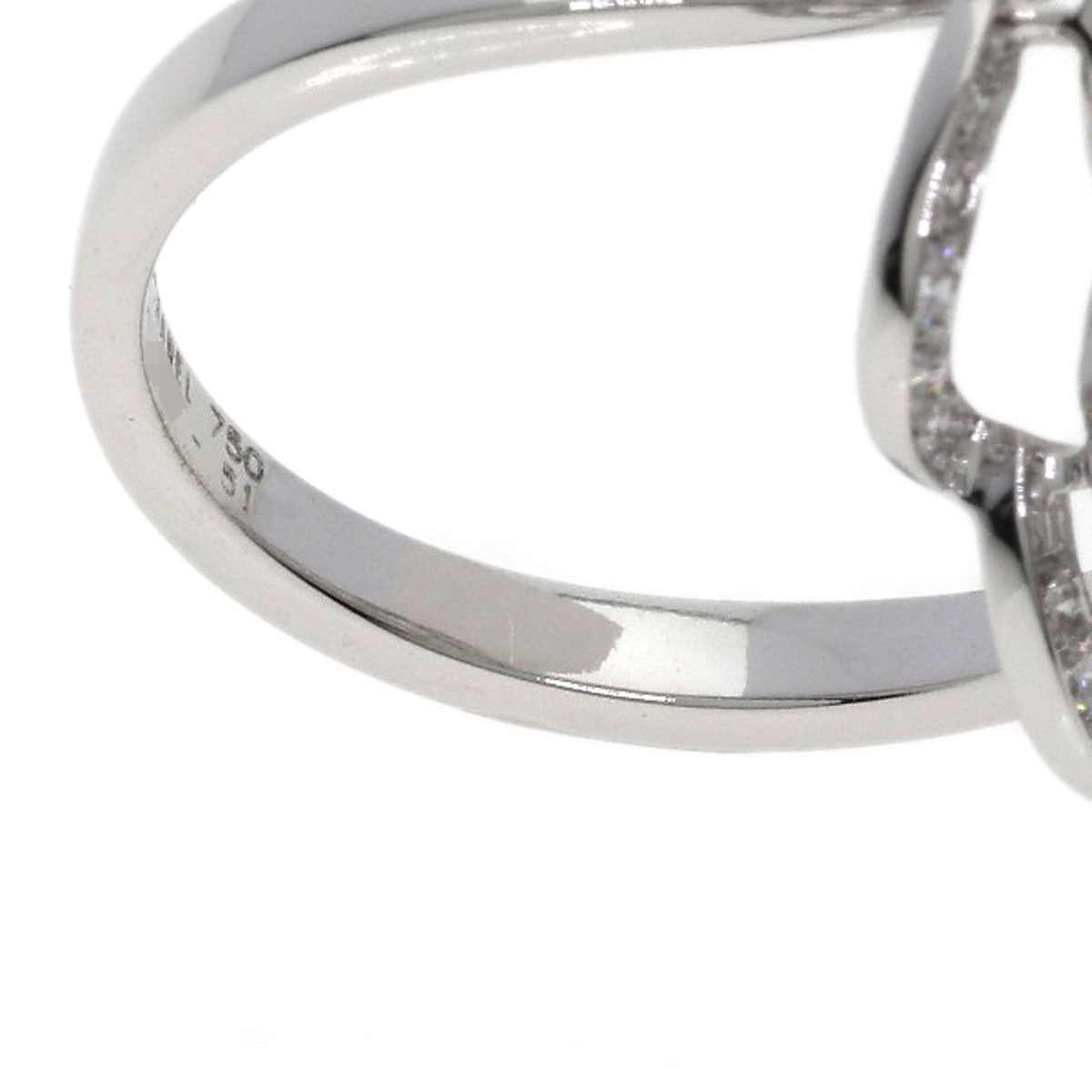 CHANEL Camellia Medium Diamond #51 Ring K18 White Gold Ladies [Used]
