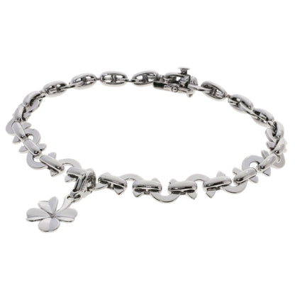 CHANEL Coco C Logo Clover Charm Bracelet K18 White Gold Ladies [Used]