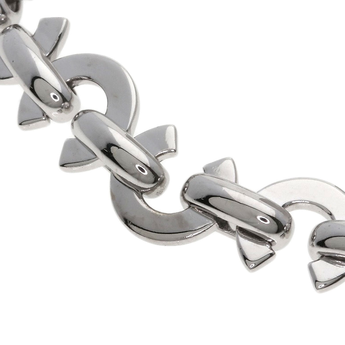 CHANEL Coco C Logo Clover Charm Bracelet K18 White Gold Ladies [Used]