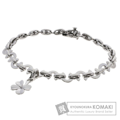 CHANEL Coco C Logo Clover Charm Bracelet K18 White Gold Ladies [Used]