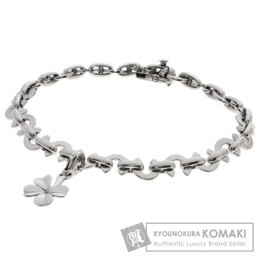 CHANEL Coco C Logo Clover Charm Bracelet K18 White Gold Ladies [Used]