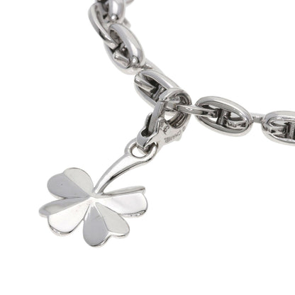 CHANEL Coco C Logo Clover Charm Bracelet K18 White Gold Ladies [Used]