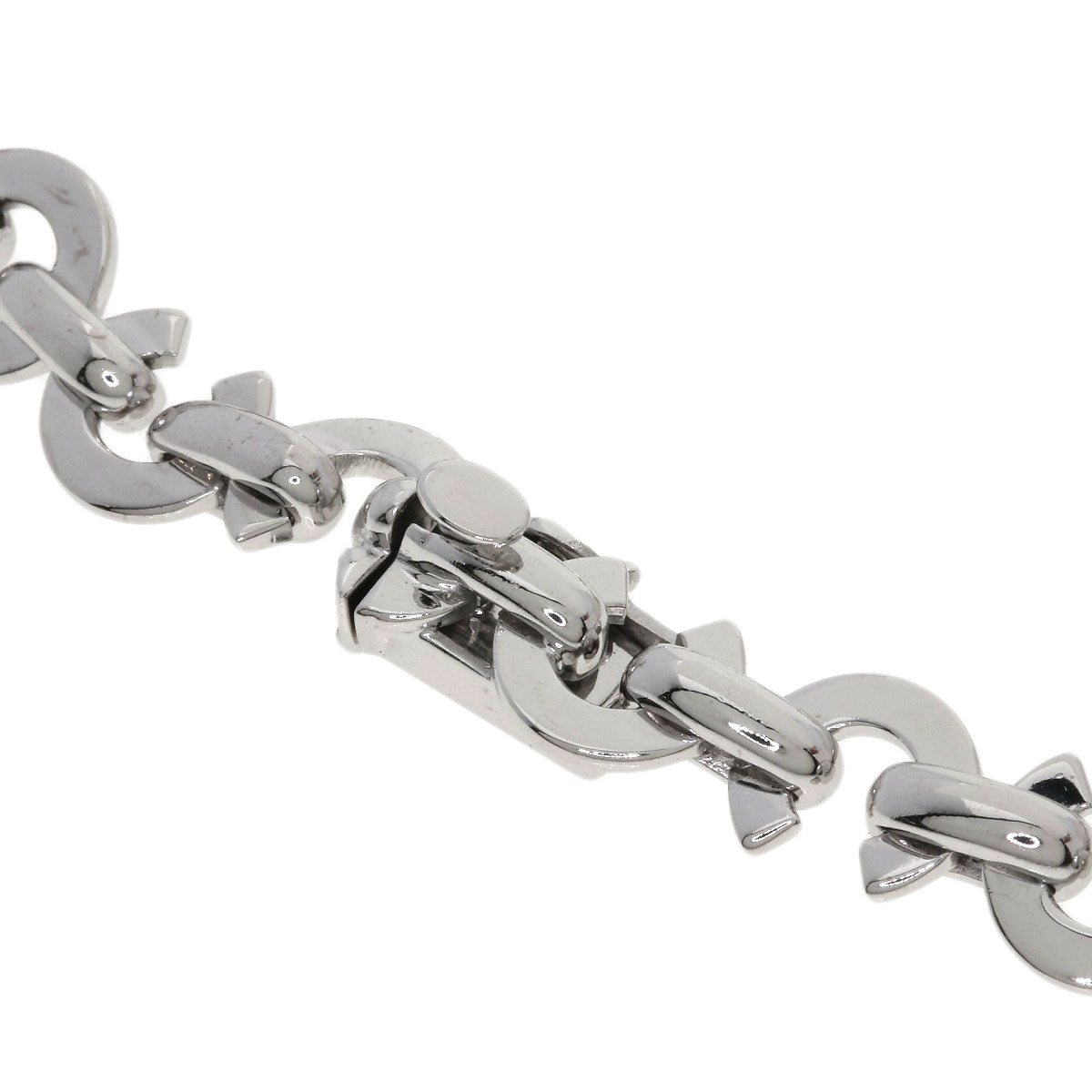 CHANEL Coco C Logo Clover Charm Bracelet K18 White Gold Ladies [Used]