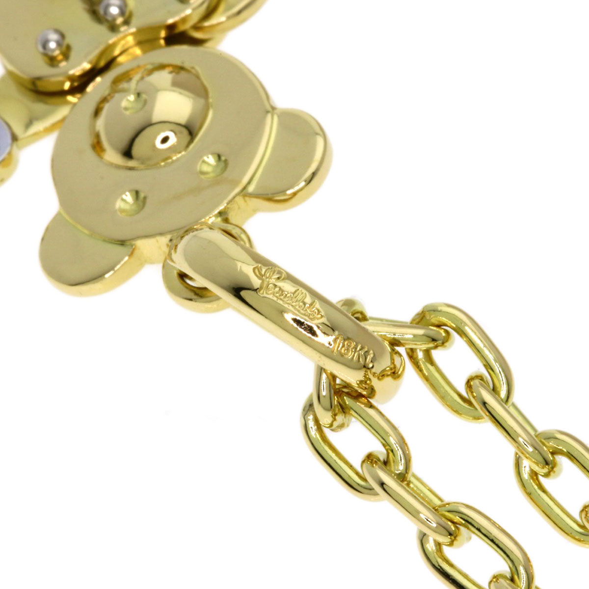 Pomellato Orset Teddy Bear Diamond Necklace K18 Yellow Gold Ladies [Used]