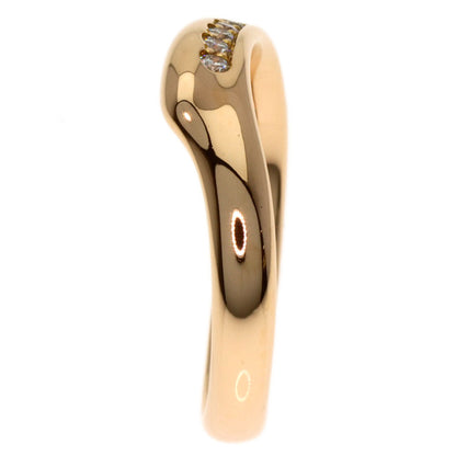 TIFFANY&Co. Open Heart Band Diamond Ring K18 Pink Gold Ladies [Used]