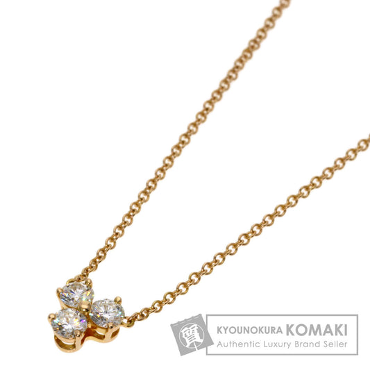 TIFFANY&Co. Aria 3P Diamond Necklace K18 Pink Gold Ladies [Used]