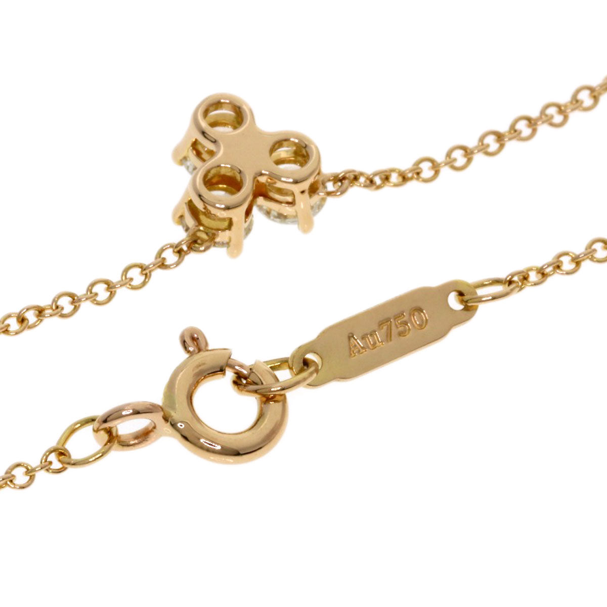 TIFFANY&Co. Aria 3P Diamond Necklace K18 Pink Gold Ladies [Used]