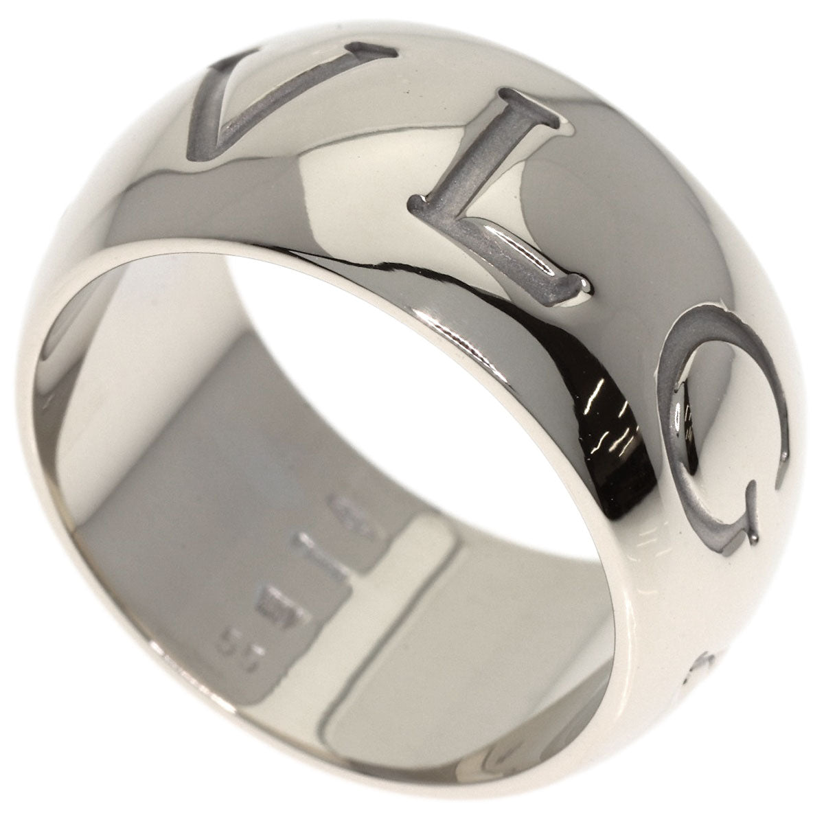 BVLGARI Monologo #55 Ring K18 White Gold Ladies [Used]