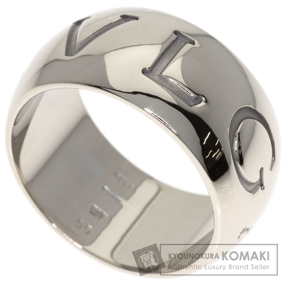 BVLGARI Monologo #55 Ring K18 White Gold Ladies [Used]