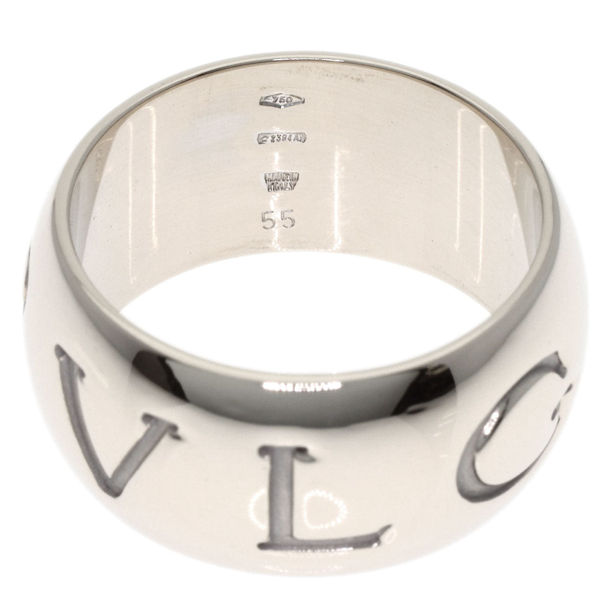 BVLGARI Monologo #55 Ring K18 White Gold Ladies [Used]
