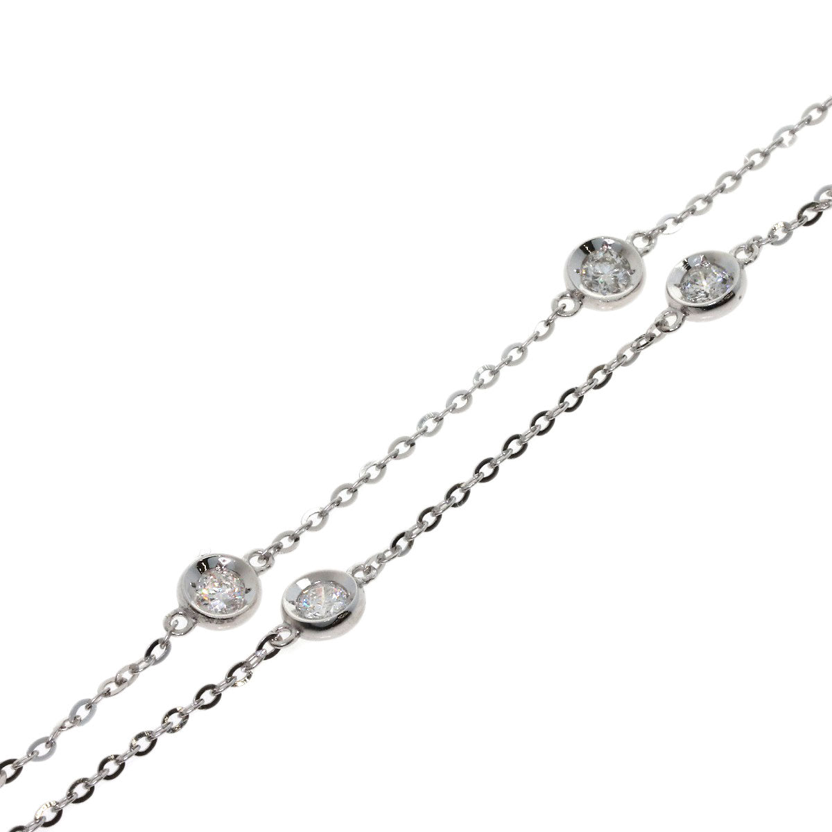 1ct 13P Diamond Necklace K18 White Gold 6.2g　Ladies
