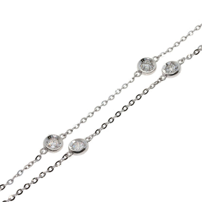 1ct 13P Diamond Necklace K18 White Gold 6.2g　Ladies