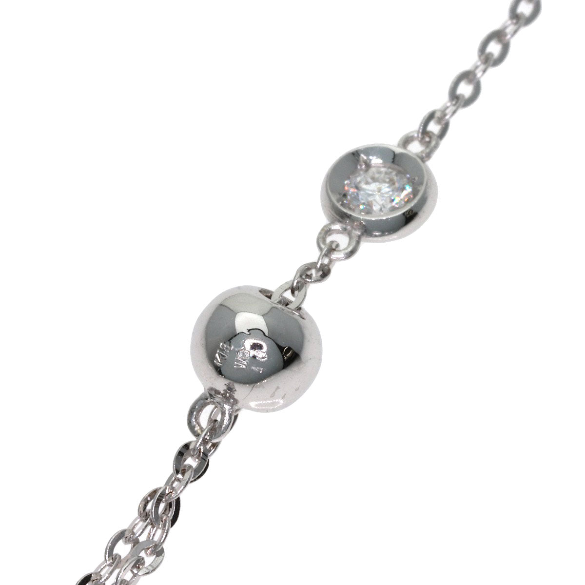 1ct 13P Diamond Necklace K18 White Gold 6.2g　Ladies
