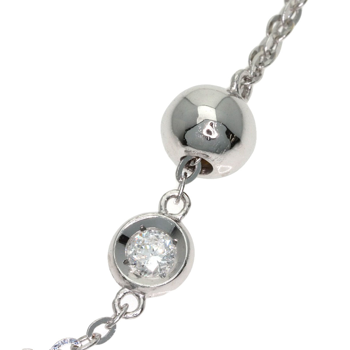 1ct 13P Diamond Necklace K18 White Gold 6.2g　Ladies