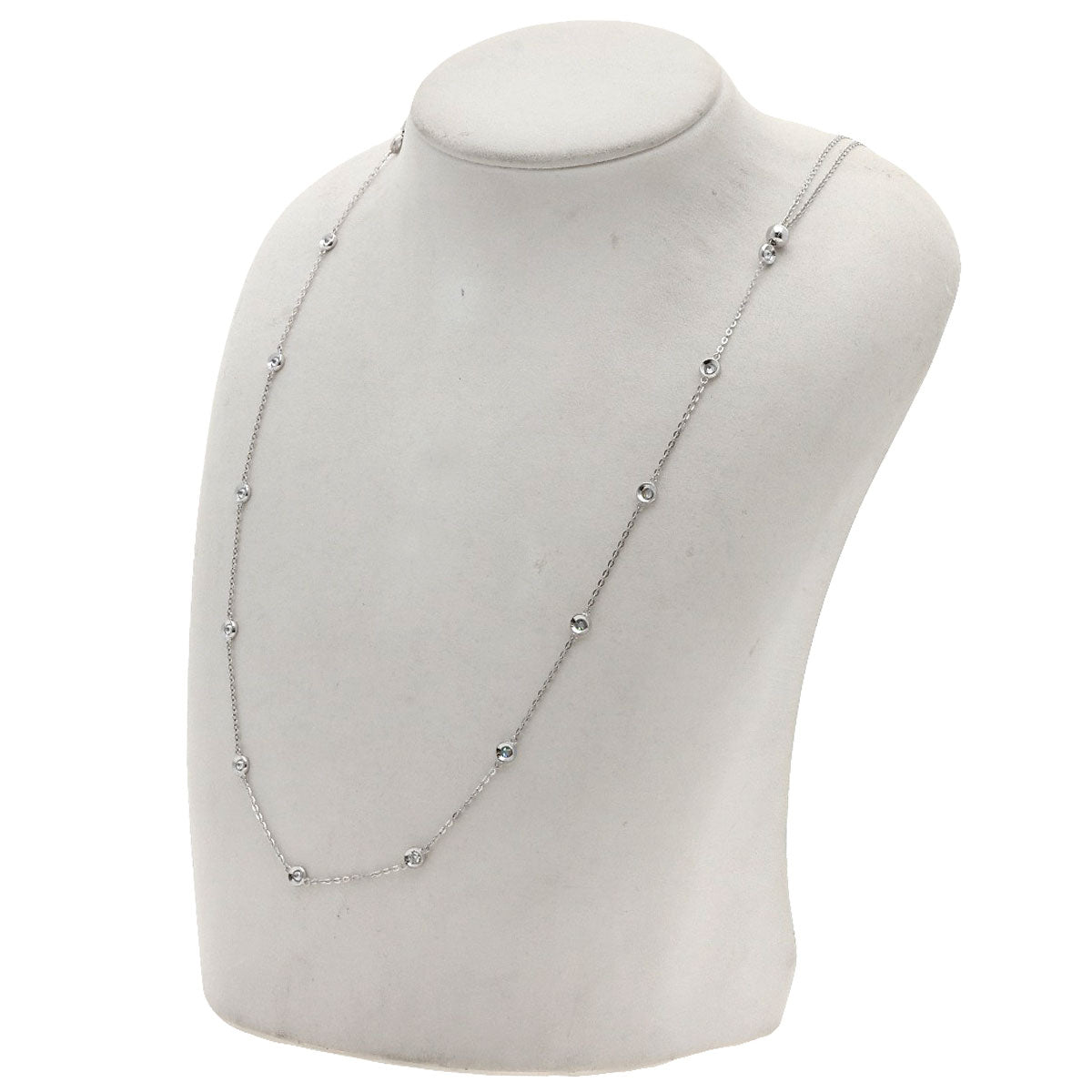 1ct 13P Diamond Necklace K18 White Gold 6.2g　Ladies