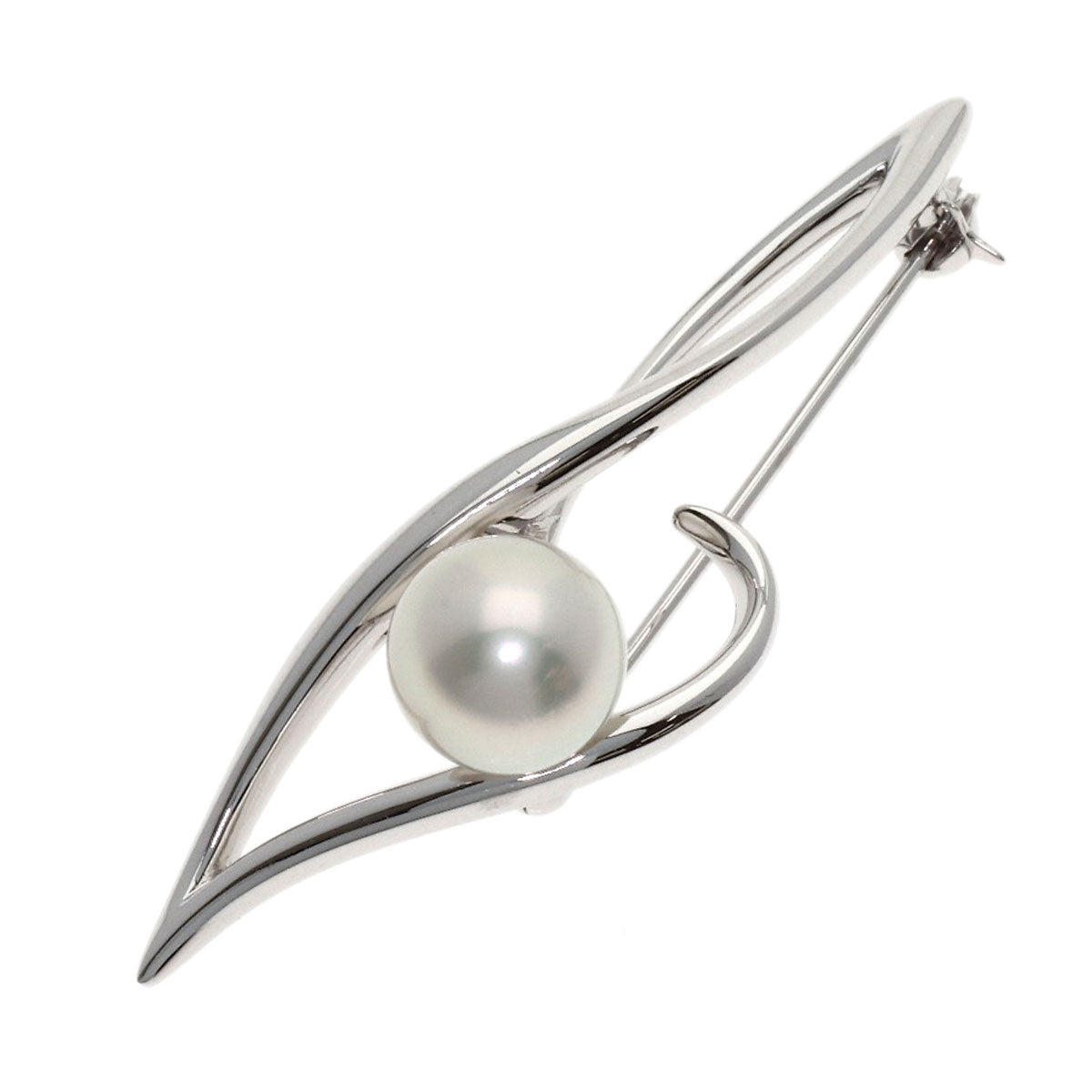MIKIMOTO Akoya pearl Pearl Brooch K18 White Gold Ladies [Used]