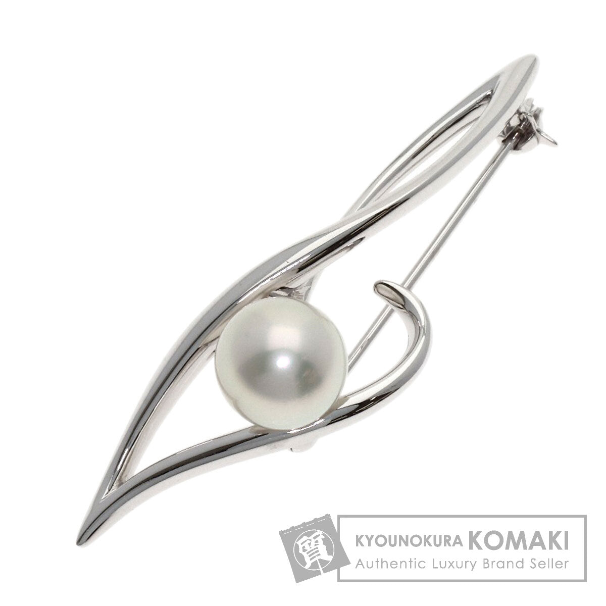 MIKIMOTO Akoya pearl Pearl Brooch K18 White Gold Ladies [Used]