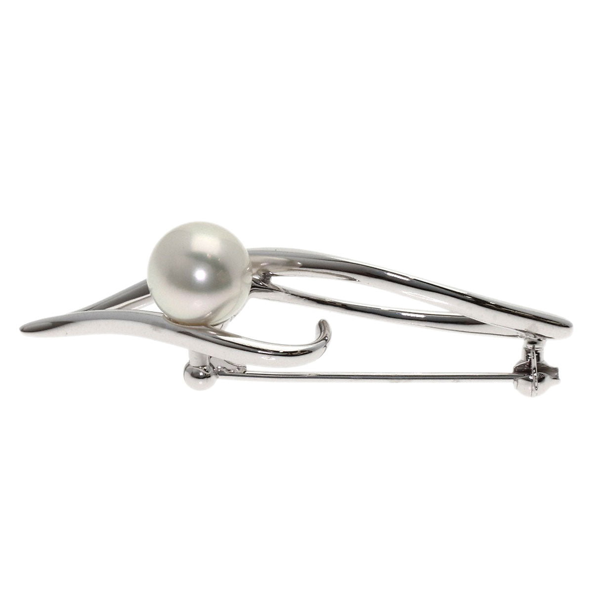 MIKIMOTO Akoya pearl Pearl Brooch K18 White Gold Ladies [Used]