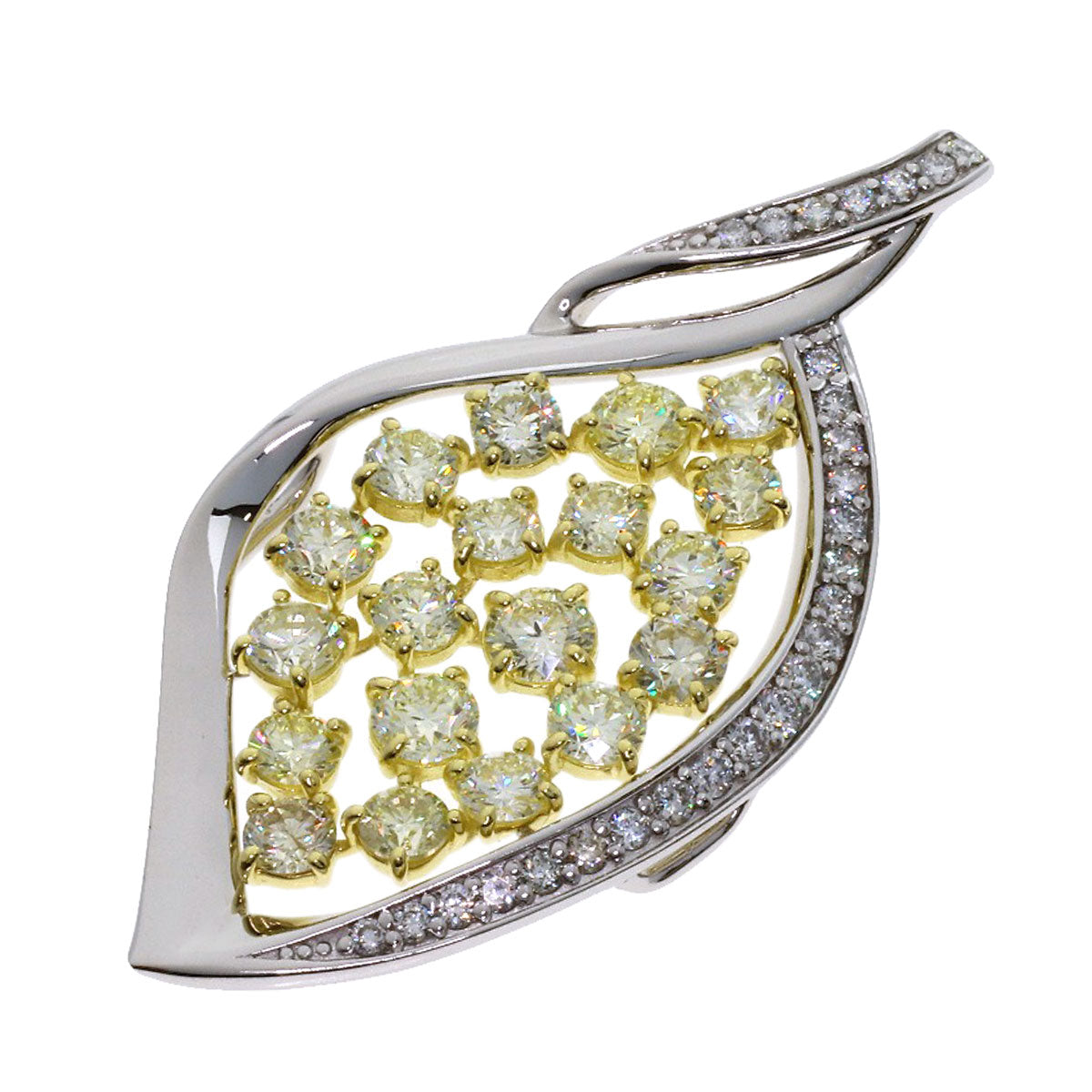 2.7ct Diamond Pendant top K18 Yellow Gold PT950 7.3g　Ladies