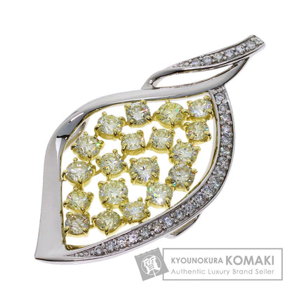2.7ct Diamond Pendant top K18 Yellow Gold PT950 7.3g　Ladies