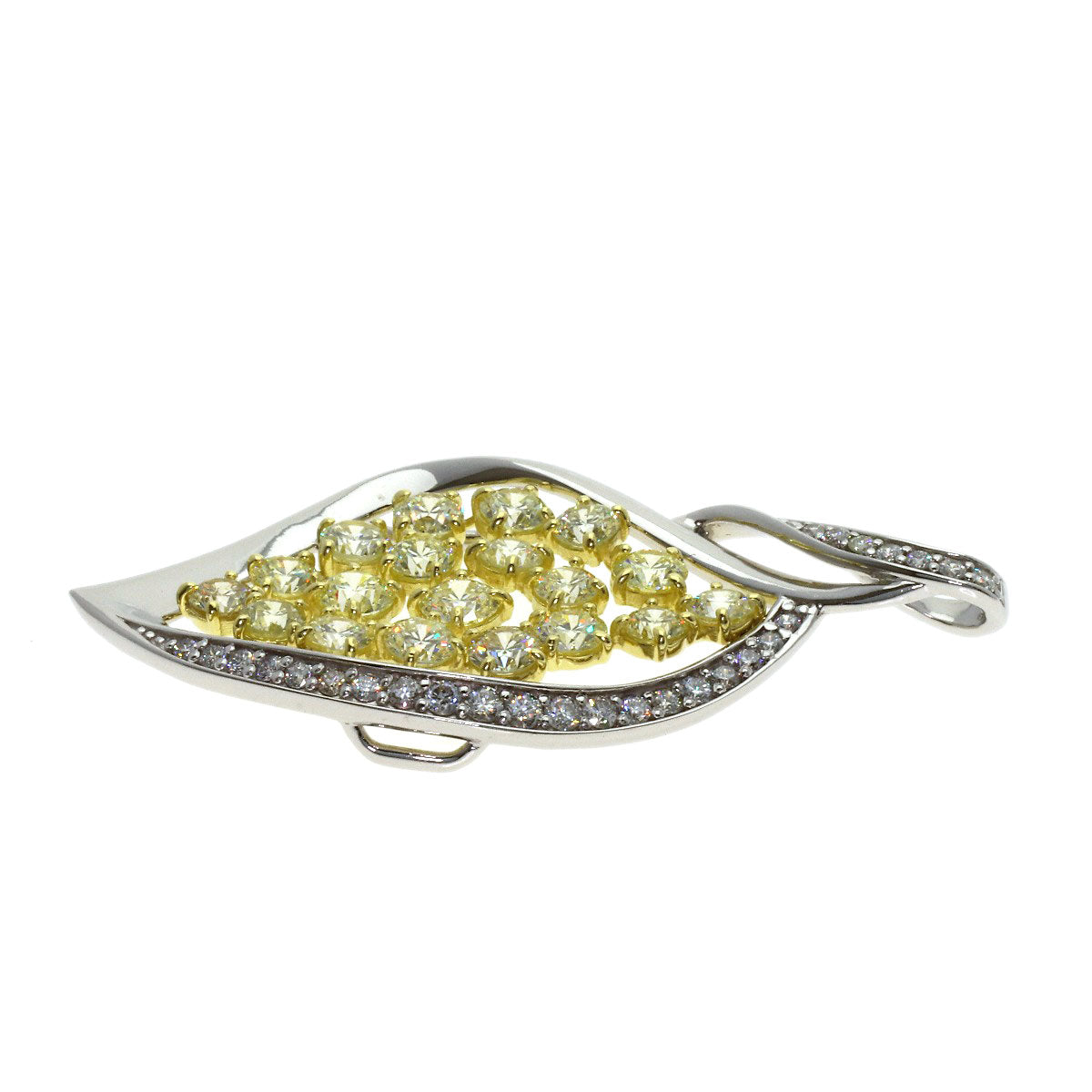 2.7ct Diamond Pendant top K18 Yellow Gold PT950 7.3g　Ladies