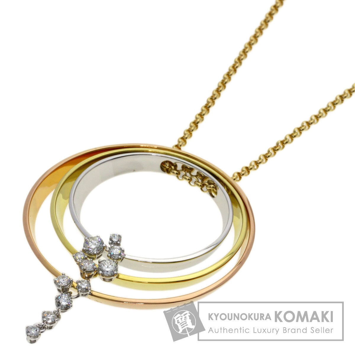 TASAKI Circle Three-Color Diamond Necklace K18 Yellow Gold K18 White GoldLadies [Used]