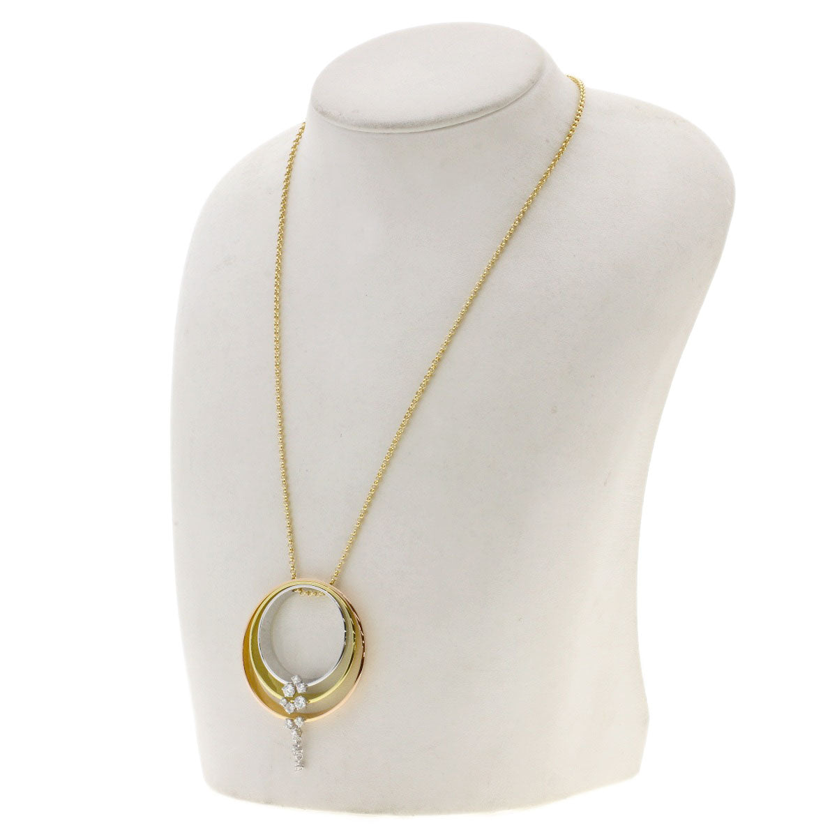 TASAKI Circle Three-Color Diamond Necklace K18 Yellow Gold K18 White GoldLadies [Used]