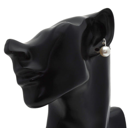 Pearl Pearl Diamond Earring K18 White Gold 5.1g　Ladies