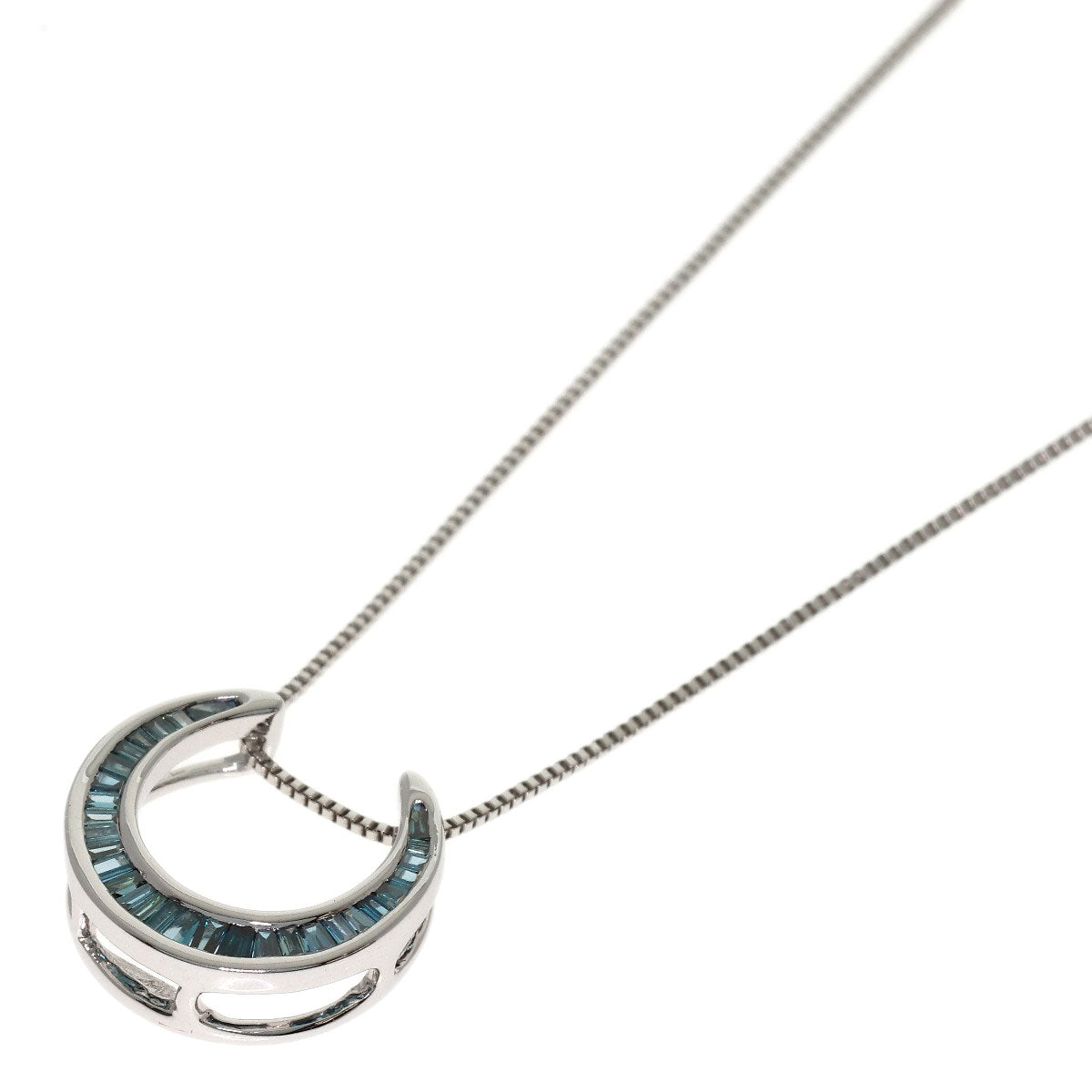 0.15ct Diamond Necklace K18 White Gold PT999 3.4g　Ladies