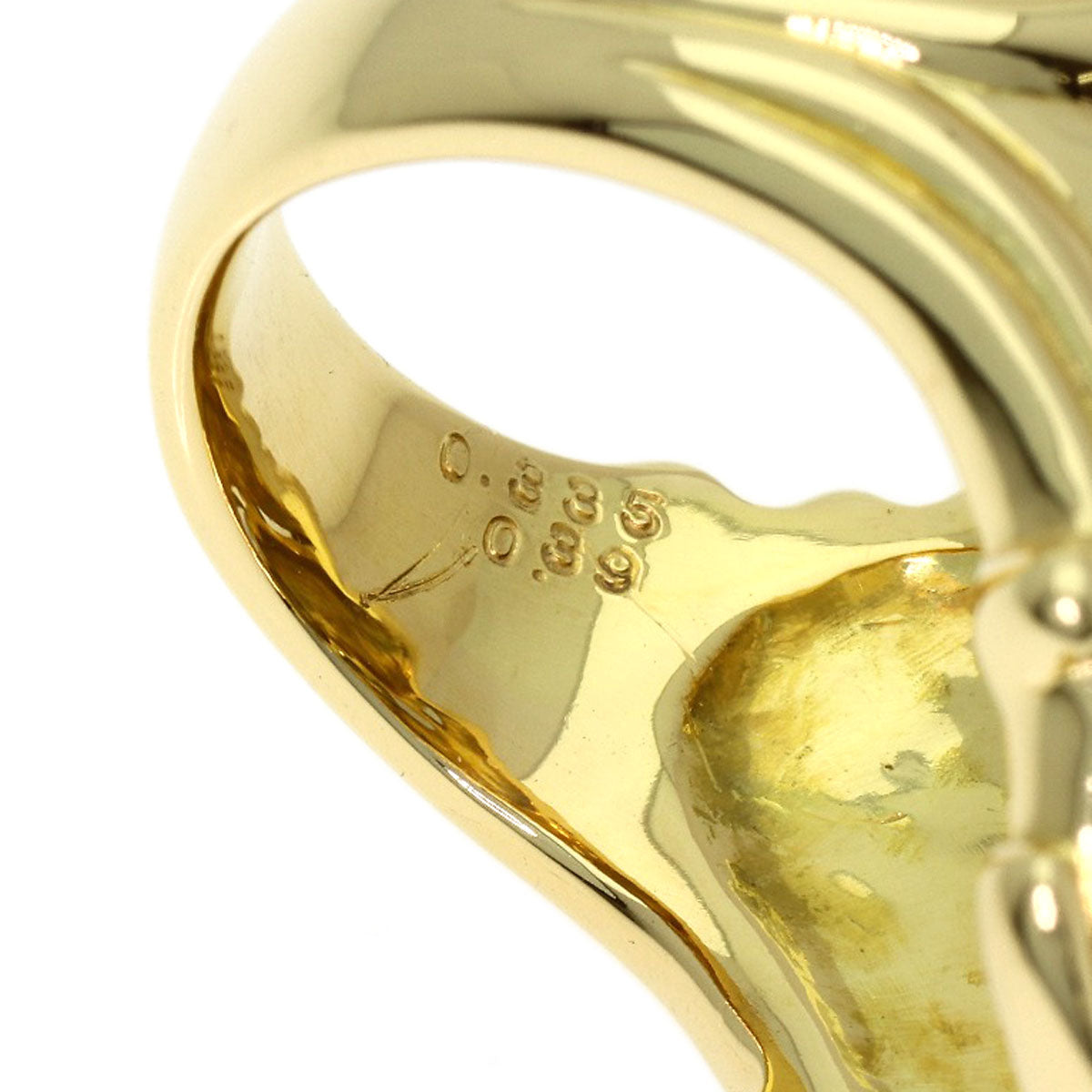 0.335ct Scarab motif multicolor diamond Ring K18 Yellow Gold 27.4g　Ladies